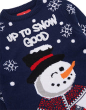 Load image into Gallery viewer, Boys Threadbare Navy &quot;Up To Snow Good&quot; Christmas Jumpers
