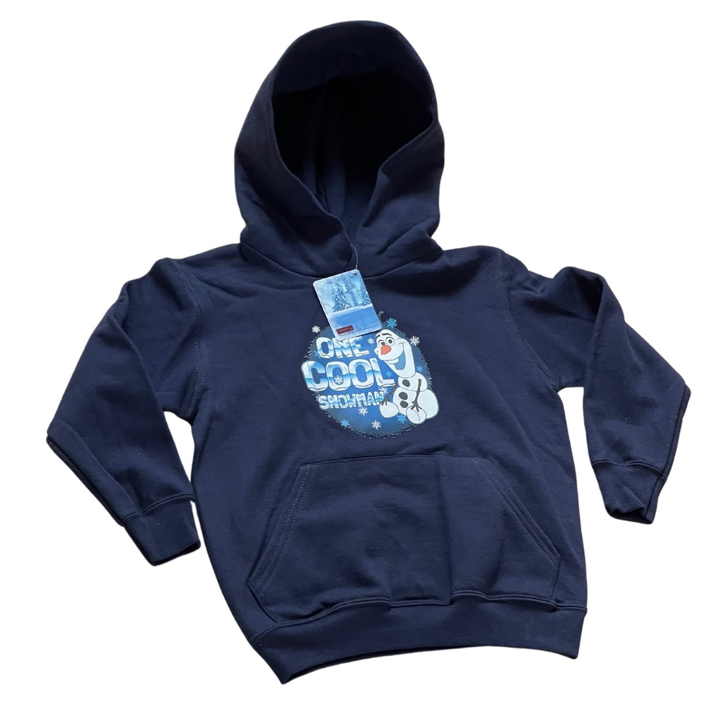 Boys Girls Disney Frozen Olaf Navy One Cool Snowman Hoodie