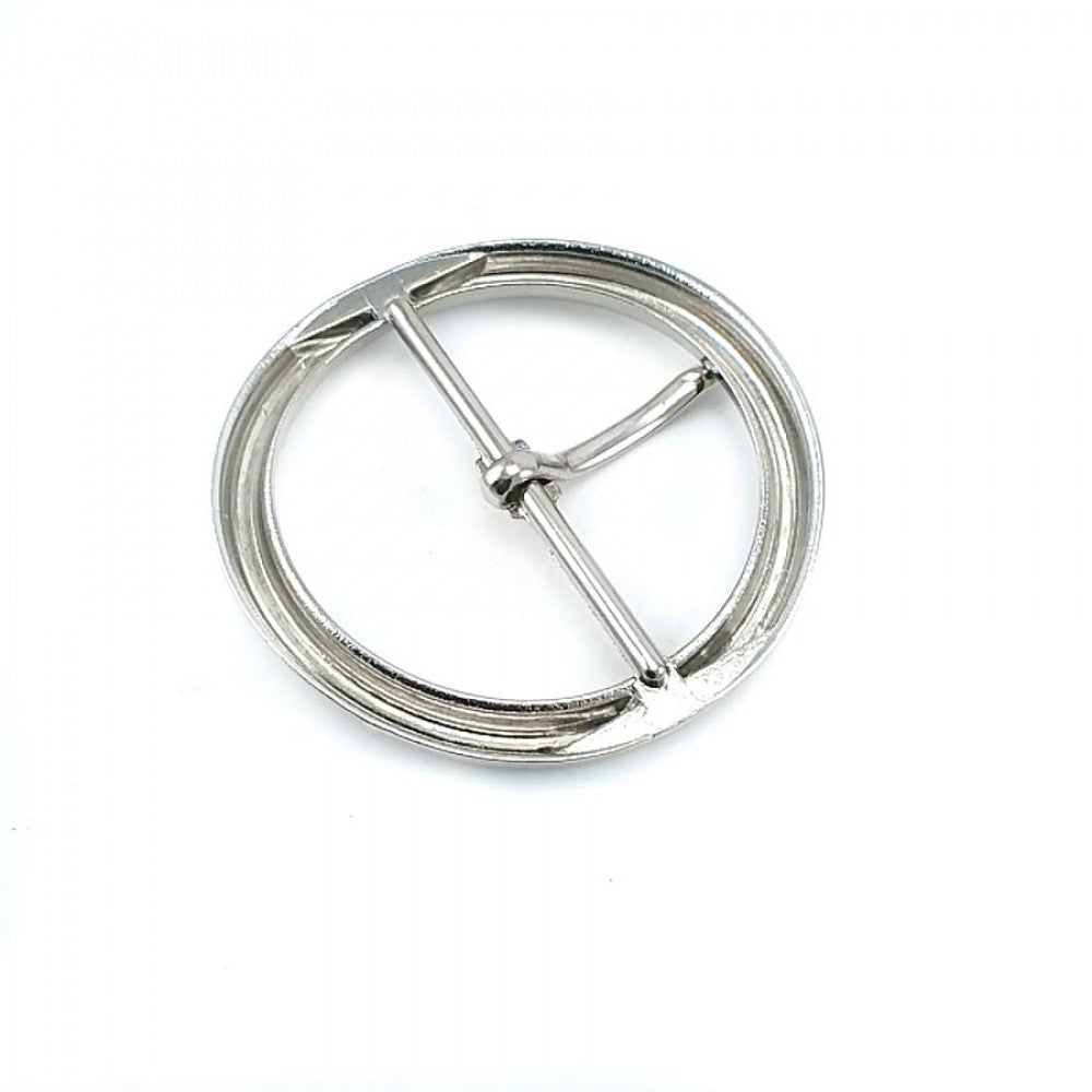 Silver 4 Pieces 64mm Round Single Prong Buckle Pin Centre Bar Buckles for Belts