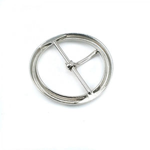 Silver 4 Pieces 64mm Round Single Prong Buckle Pin Centre Bar Buckles for Belts