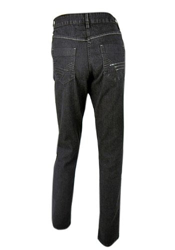 Ladies Ms Mode Black Denim Crinkle Effect Straight Leg Plus Size Jeans