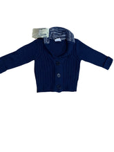 Load image into Gallery viewer, Baby Boys Navy Stripe Open Collar Buttons Thick Cable Knit Longsleeve Cardigans
