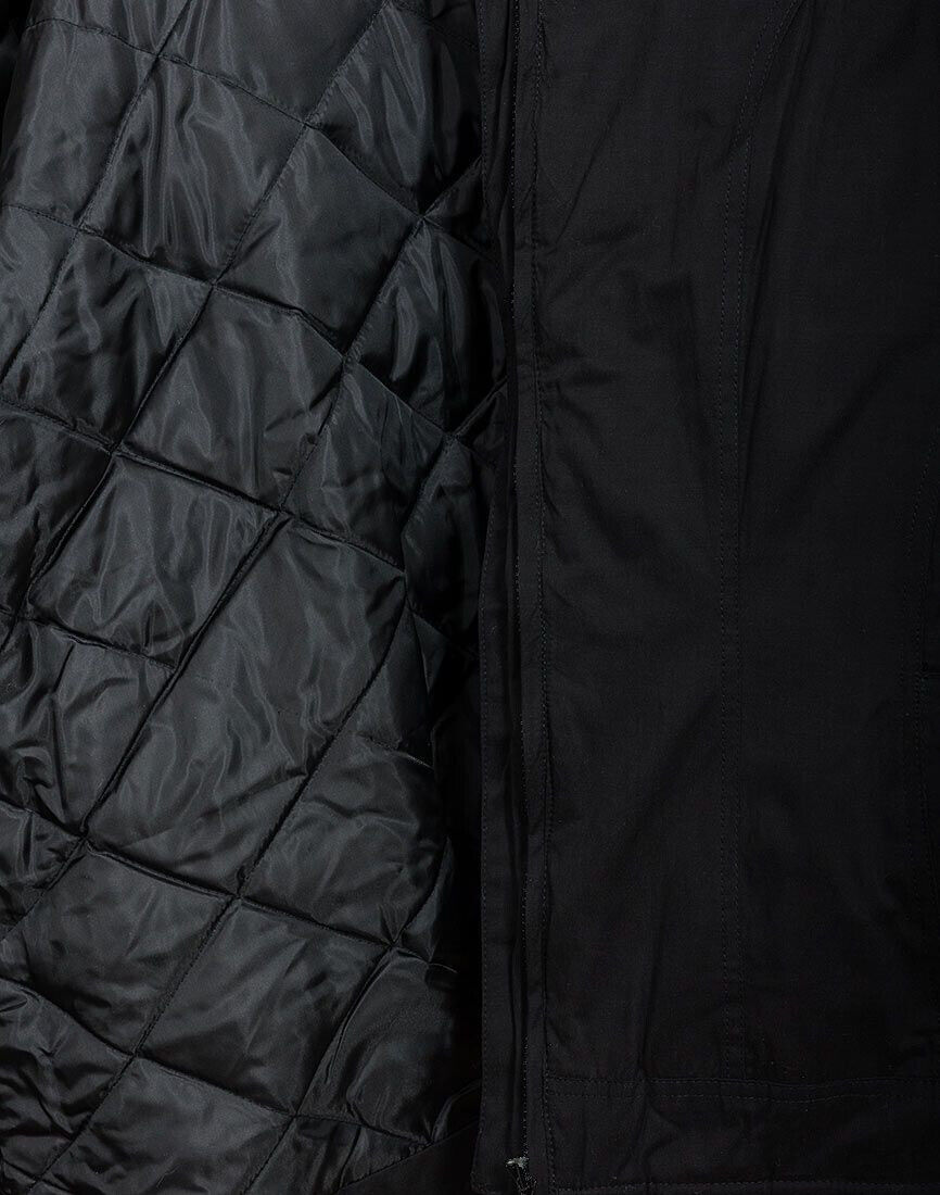 Ladies Black Plus Size Faux Fur Trim Hooded Winter Jacket