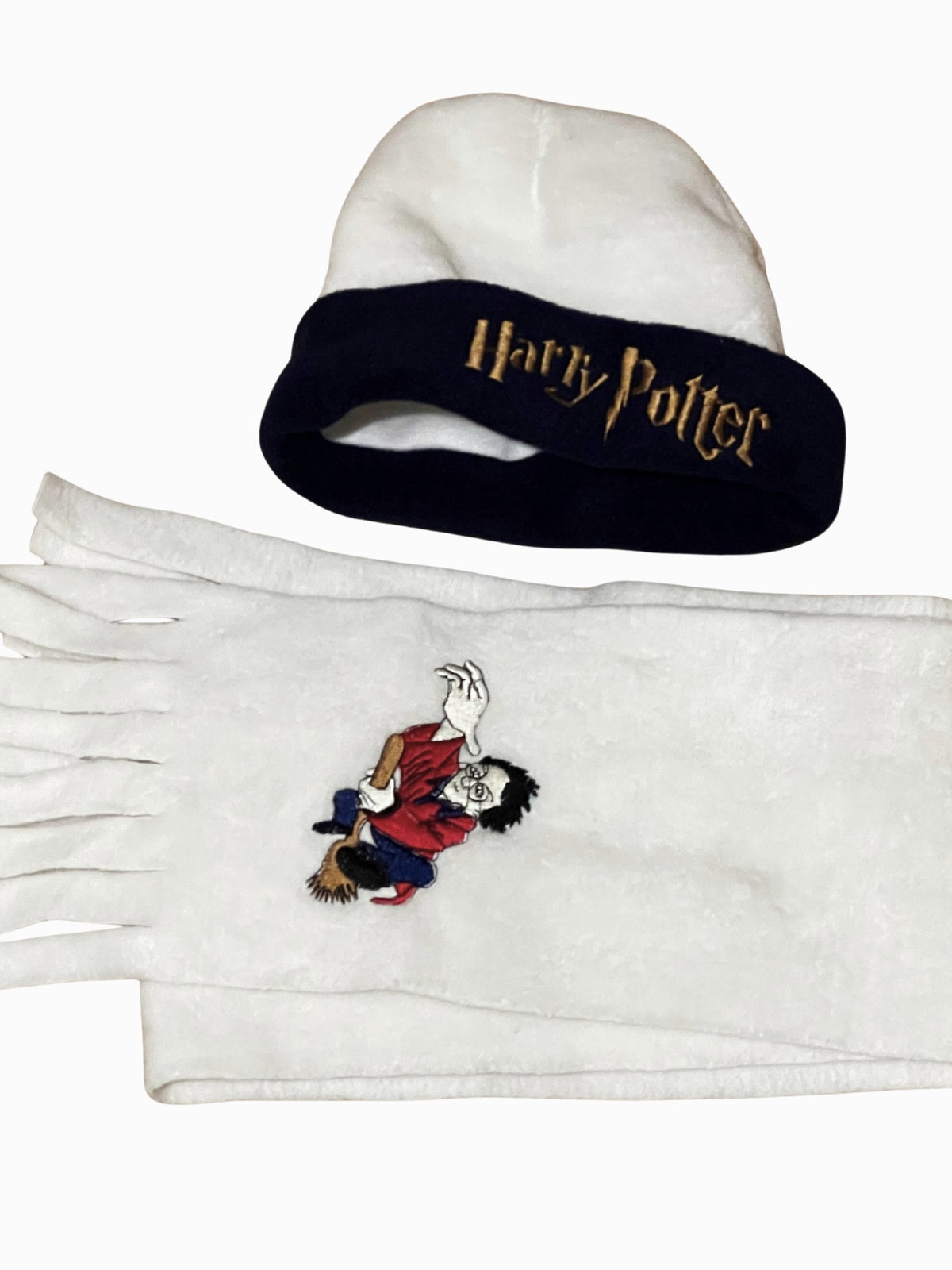 Boys Girls Harry Potter Navy & Cream Soft Fleece Warm Autum Winter Cap & Scarf