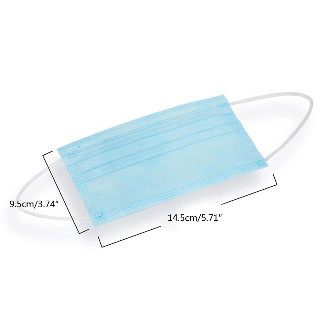 Face Mask Disposable Non Surgical Nonwoven 3Ply Breathable Nose Mouth Protection