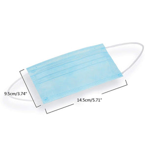 Face Mask Disposable Non Surgical Nonwoven 3Ply Breathable Nose Mouth Protection