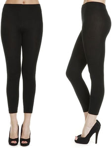 Ladies Black Thick Thermal Fleece Lined Stretchy Full Length Footless Leggings