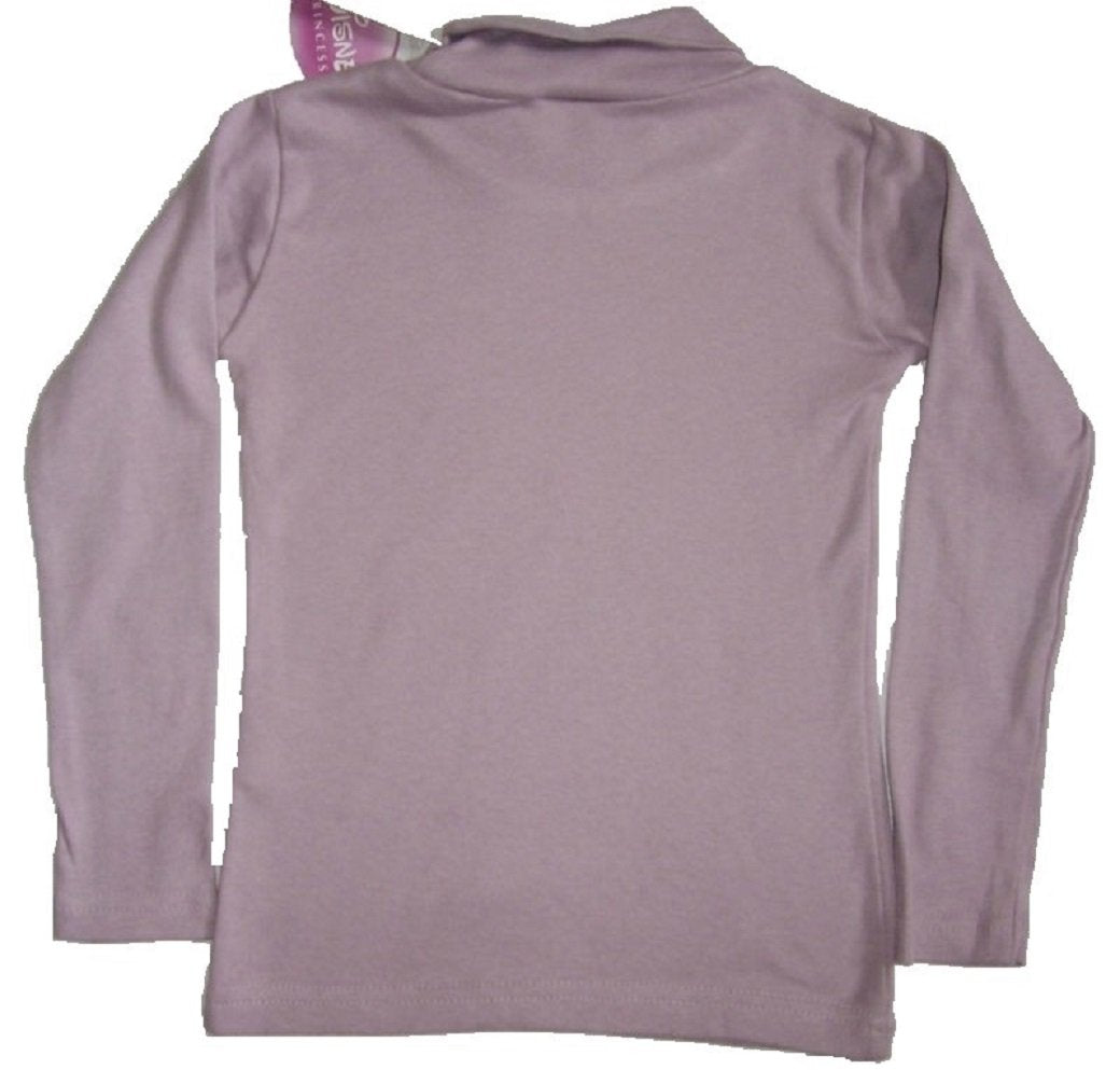 Girls Disney Princess Lilac Cotton Long sleeve High Neck Top