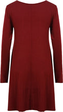Load image into Gallery viewer, Ladies Plain Jersey Flared Swing Long Sleeve Soft Stretchy Short Dress
