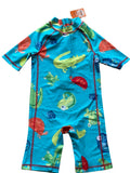 Boys Turquoise Crocodile Multi Prints Swimwear Sunsafe UV40+ Swimming Suits