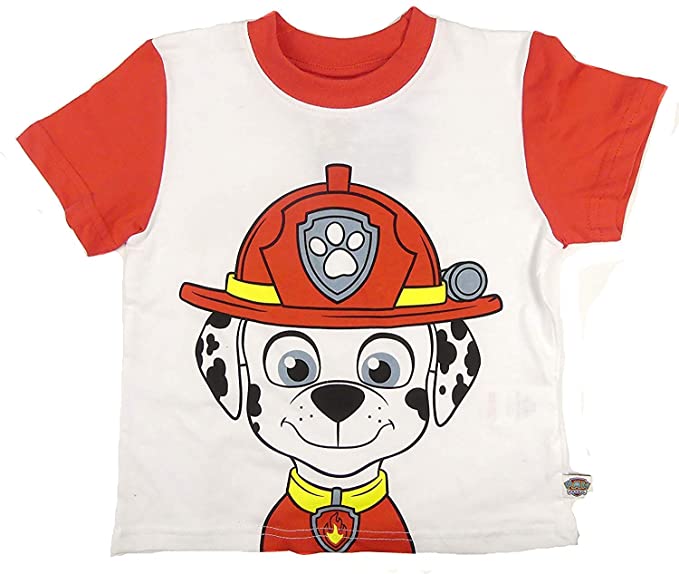 Boys Paw Patrol Marshall White Shortsleeve Cotton T-Shirt Top