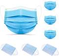 Face Mask Disposable Non Surgical Nonwoven 3Ply Breathable Nose Mouth Protection