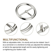 Load image into Gallery viewer, 6 Pce 1.57&quot; Silver Round Center Bar Single Prong Strap Pin Belt Buckle For Belts
