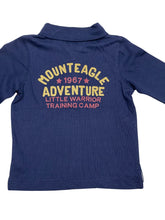 Load image into Gallery viewer, Boys Navy Embroidery Ribbed Collared Cotton Polo T-Shirt Tops
