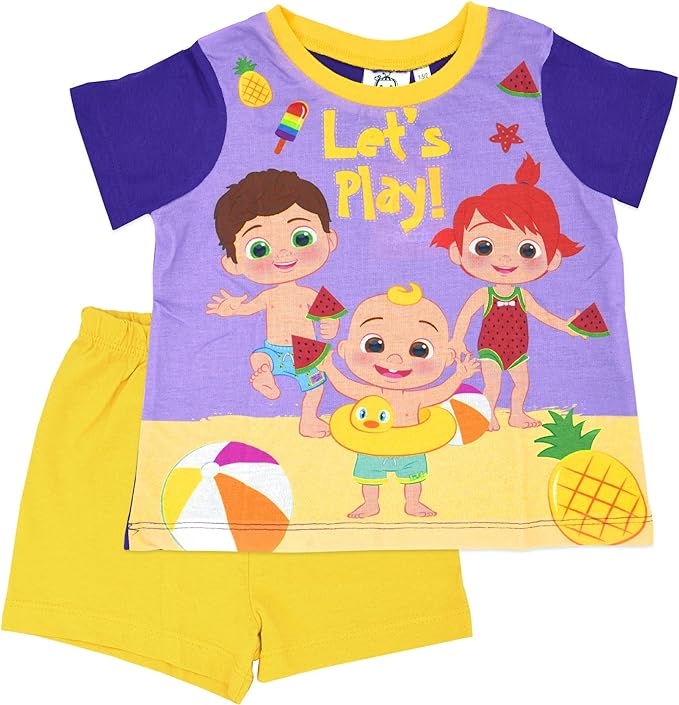 Girls Cocomelon Lets Play Shortie Top & Shorts Pyjamas Set