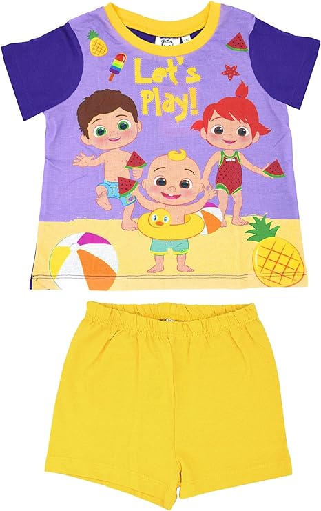 Girls Cocomelon Lets Play Shortie Top & Shorts Pyjamas Set