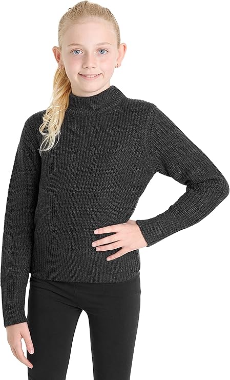Girls City Comfort Pullover Ribbed High Neck Knitted Long Sleeve Sweater Jumper