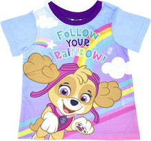 Load image into Gallery viewer, Girls Paw Patrol Follow Your Rainbow Shortie Pjs Summer Nightwear
