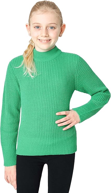 Girls City Comfort Pullover Ribbed High Neck Knitted Long Sleeve Sweater Jumper