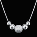 Ladies Silver 925 Brush Plain Beaded Snake Chain Womens Choker Party Necklace