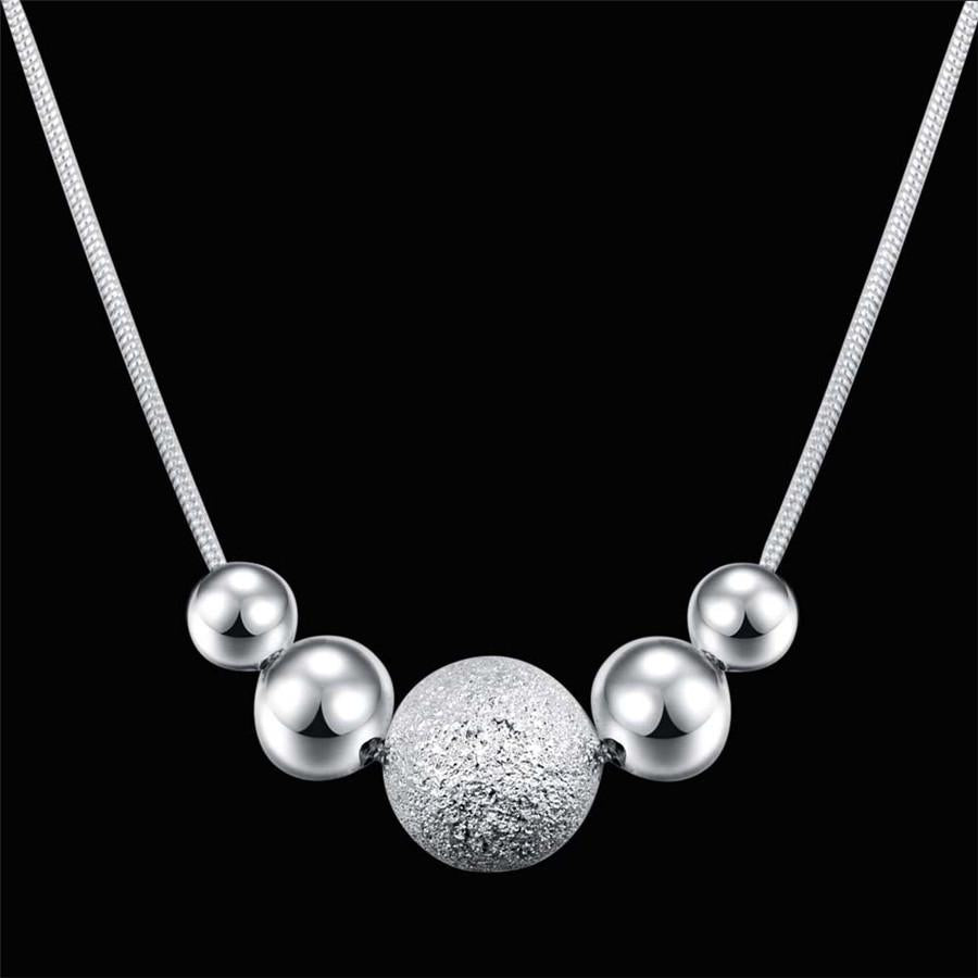 Ladies Silver 925 Brush Plain Beaded Snake Chain Womens Choker Party Necklace