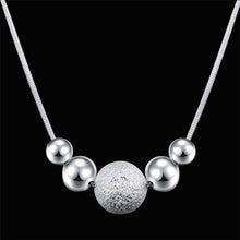 Load image into Gallery viewer, Ladies Silver 925 Brush Plain Beaded Snake Chain Womens Choker Party Necklace
