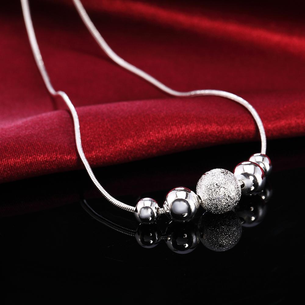 Ladies Silver 925 Brush Plain Beaded Snake Chain Womens Choker Party Necklace