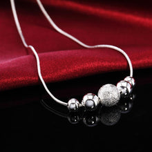 Load image into Gallery viewer, Ladies Silver 925 Brush Plain Beaded Snake Chain Womens Choker Party Necklace
