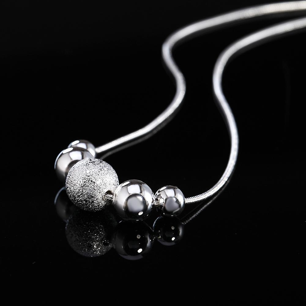Ladies Silver 925 Brush Plain Beaded Snake Chain Womens Choker Party Necklace