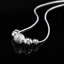 Load image into Gallery viewer, Ladies Silver 925 Brush Plain Beaded Snake Chain Womens Choker Party Necklace
