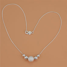 Load image into Gallery viewer, Ladies Silver 925 Brush Plain Beaded Snake Chain Womens Choker Party Necklace
