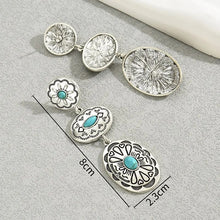 Load image into Gallery viewer, Ladies Sterling Silver Boho Blue Gemstone Vintage Earrings
