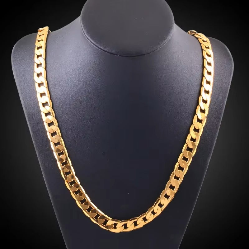 Ladies Mens Unisex Gold High Quality Smooth Chunky Thick Link Chain Necklace