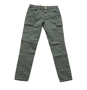 Boys Olive Cotton Rich Combat Cargo Casual Regular Fit Trousers