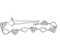 Ladies Silver Chain Crystal Heart Cutout Butterfly Adjustable Waistband Belts