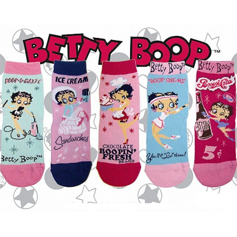 Girls Official Betty Boop Dressy Socks Shoe Size:UK 12.5-3.5