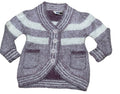 Girls Burgundy & White Soft Knitted Fluffy Marl Button Down Cardigan