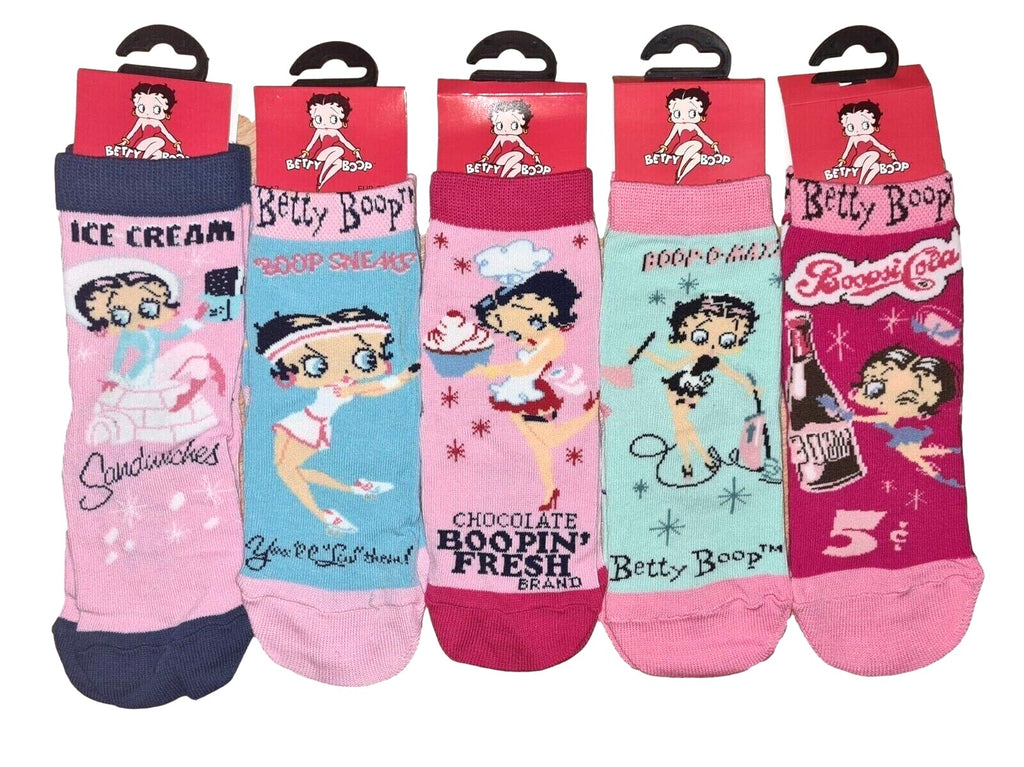 Girls Official Betty Boop Dressy Socks Shoe Size:uk 9-12