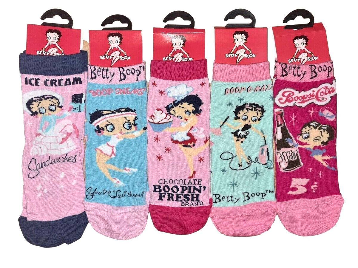 Girls Official Betty Boop Dressy Socks Shoe Size:uk 9-12