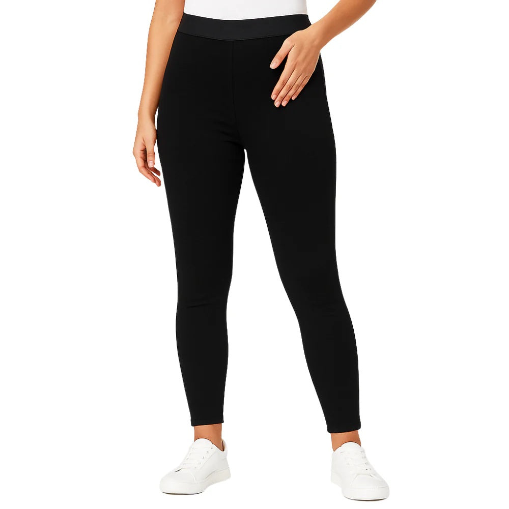 Black High Waisted Elasticated Waistband Skinny Fit Stretchy Pant Jeggings