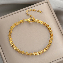 Load image into Gallery viewer, Ladies Gold 316L Stainless Steel Double Inter Link Chain Anklets
