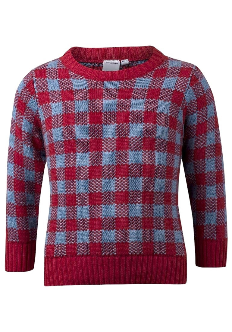 Boys Girls Kids Palomino Red & Blue Check Cotton Rich Jumpers