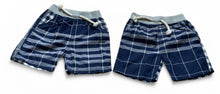 Load image into Gallery viewer, Boys Baby Navy Check Cotton Rib Elastic Waist Drawstring Pull-On Summer Shorts
