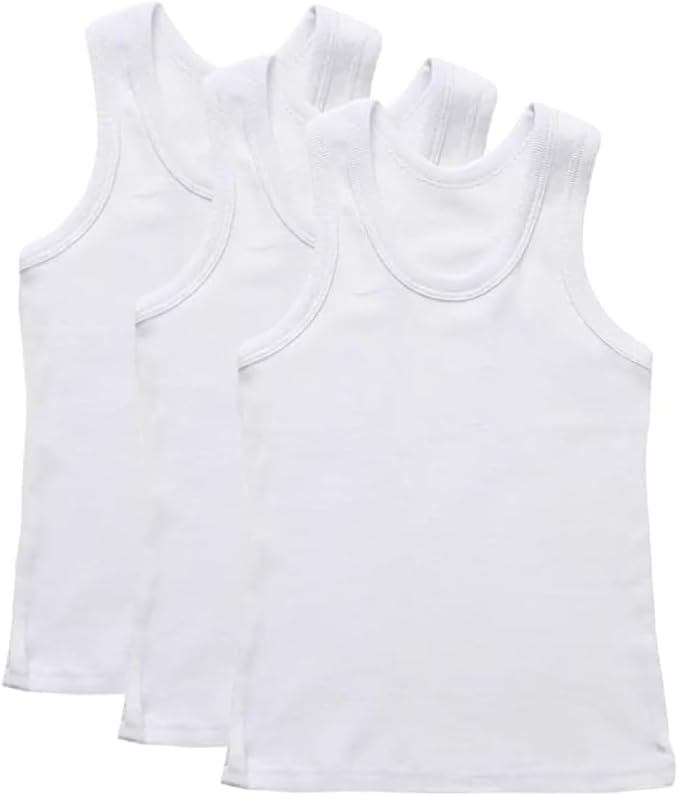 Boys Toddlers White Soft Cotton Sleeveless Vest Underwear Top