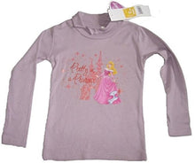Load image into Gallery viewer, Girls Disney Princess Lilac Cotton Long sleeve High Neck Top
