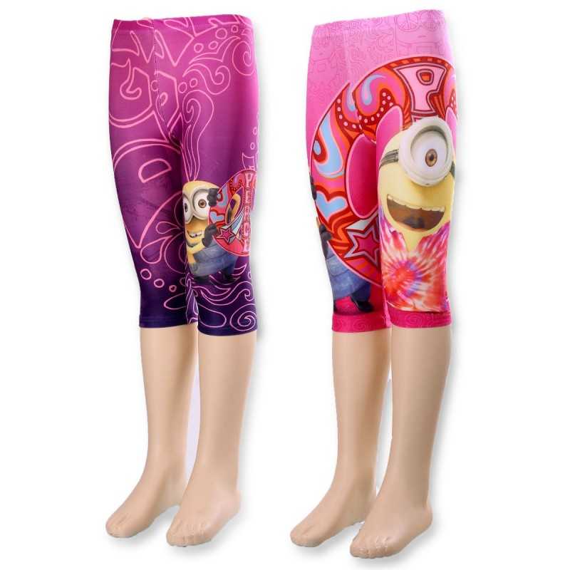 Girls Minions Soft Stretchy Short Length Leggings