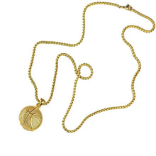 Load image into Gallery viewer, Unisex Gold Plated Stainless Steel Basketball Football Pendant Chain Necklace
