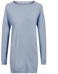 Ladies Sky Blue Textured Soft Knitted Long Sleeve Jumpers