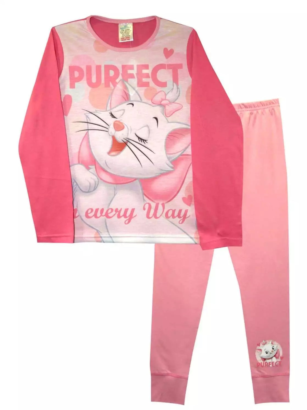 Girls Disney Aristocats Purfect In Every Way Cotton Long Sleeve Pyjamas