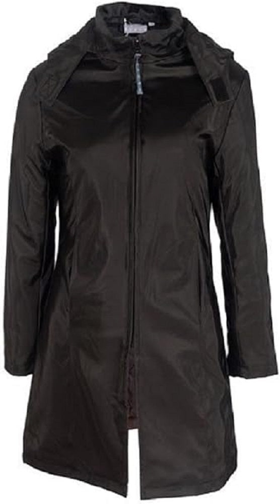 GIRLS BLACK BLUSH DETACHABLE HOOD RAINPROOF WINTER COAT